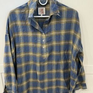 A Shirt Thing - Lightweight flannel half button up shirt.  Size Medium/Large